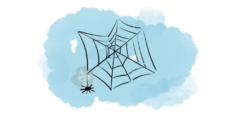drawing of a spiderweb, a spooky drawing idea for halloween!