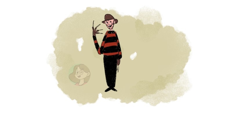 spooky drawing idea of a famous character: Freddy Krueger