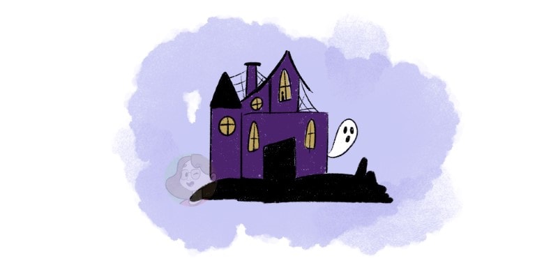 haunted house drawing scenery for halloween
