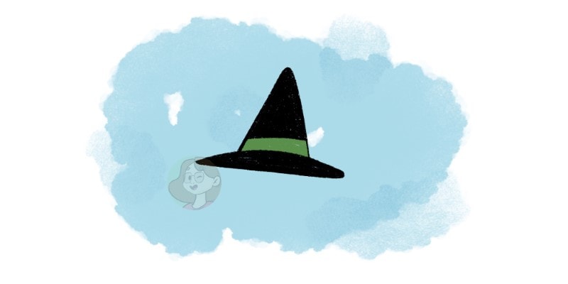 a simple witch hat drawing, perfect for halloween