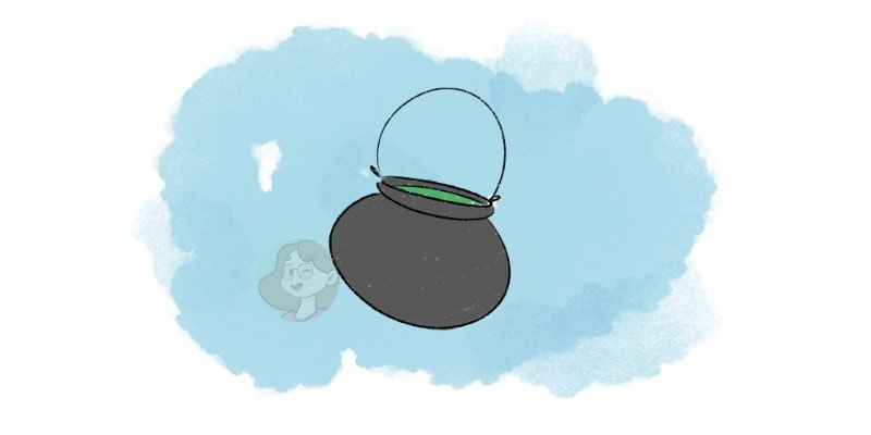 drawing of a witche's cauldron for your scary halloween drawings!