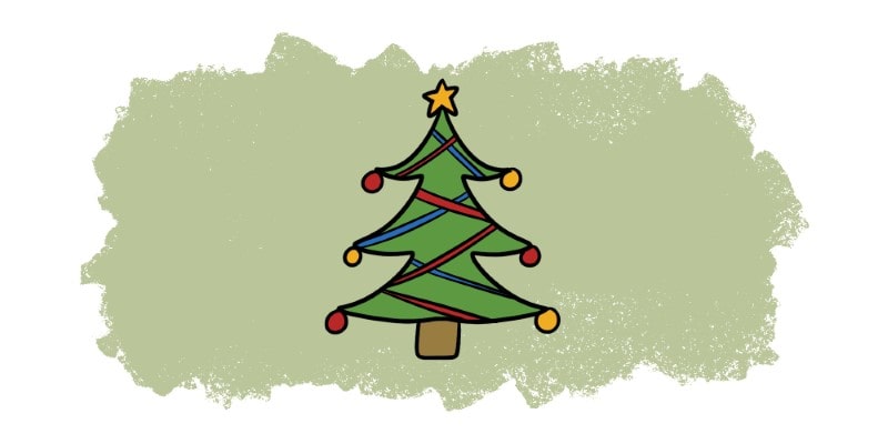 Christmas Tree Cartoon Drawing