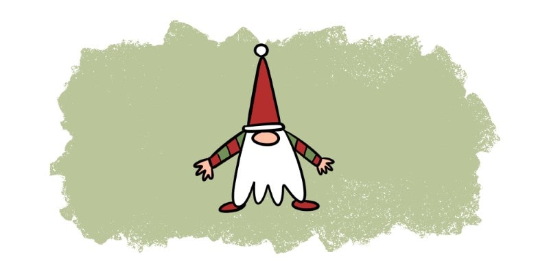 Christmas Gnome Cute Cartoon Drawing