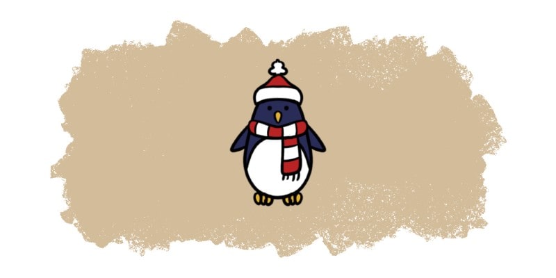 Cozy Christmas Penguin Drawing