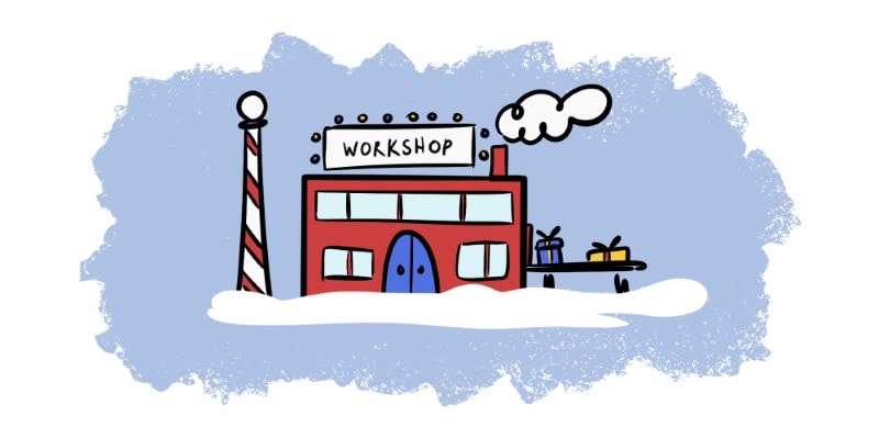 Santa's Workshop At The North Pole Drawing