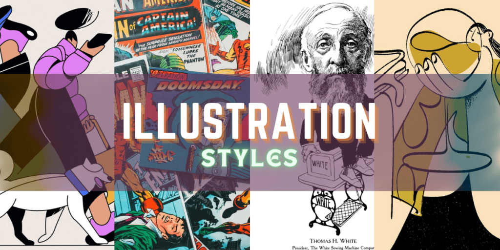 featured image showcasing different illustration styles found today for artists