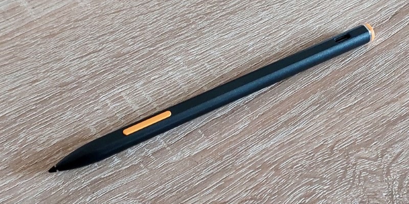 The Pen Stylus Has Two Buttons And Can Be Recharged Through A Cable