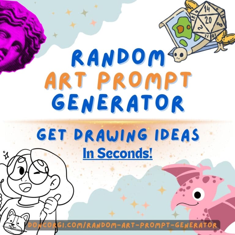 Random Art Prompt Generator, Get Drawing Ideas Cover by Don Corgi