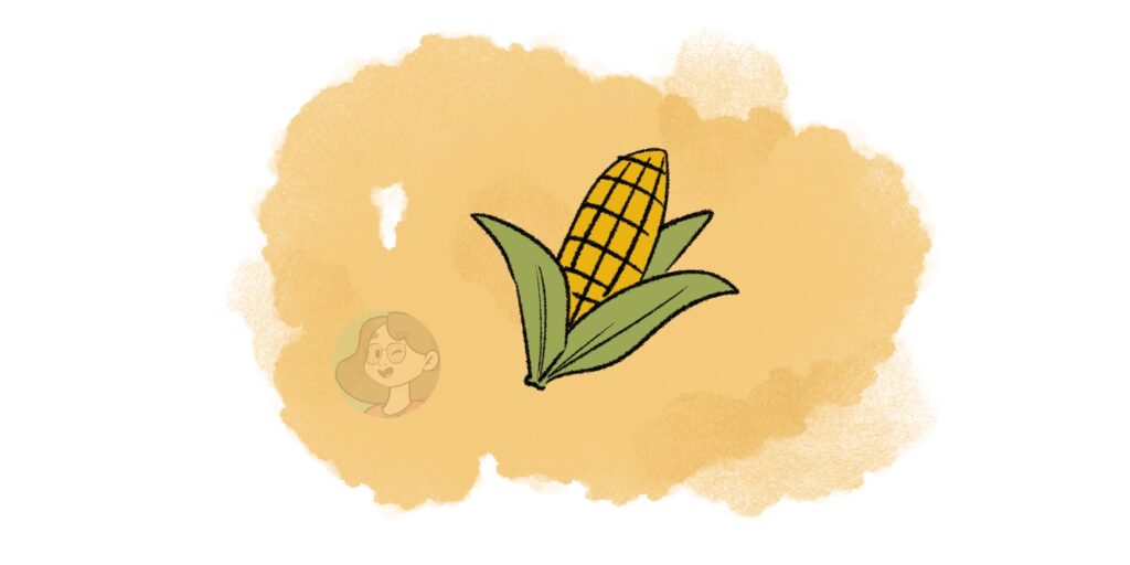 cartoon drawing of a corn cob