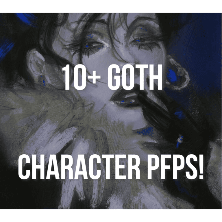 cover image for 10+ goth character pfps and avatars, featuring a woman with a feathered collar
