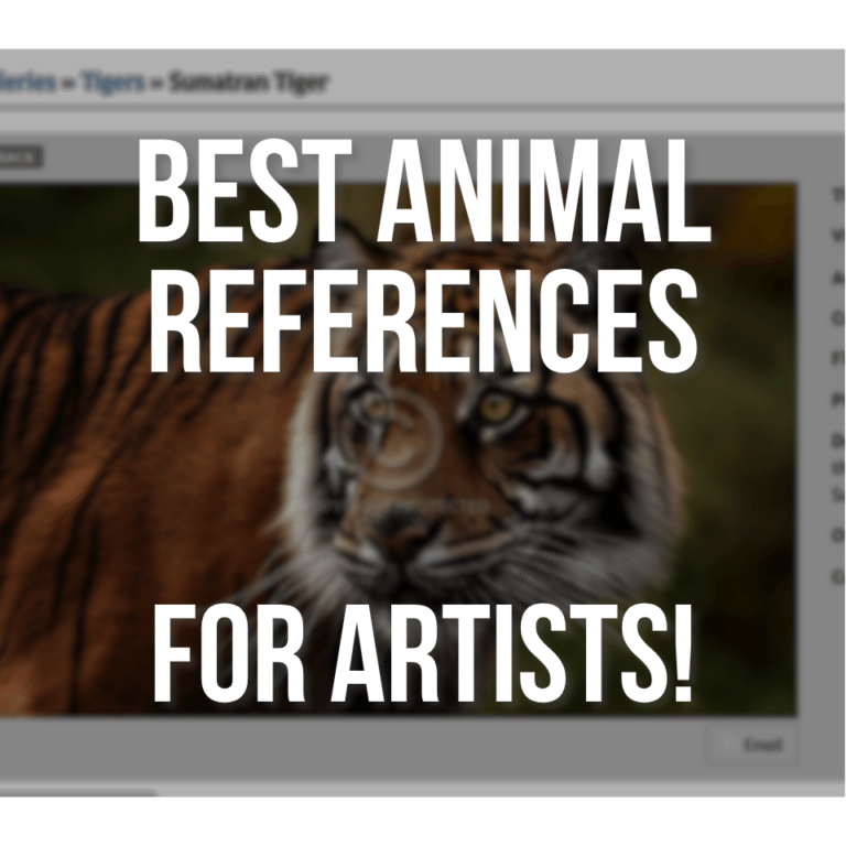featured image for the cover of an article with a tiger behind the text "best animal references for artists"